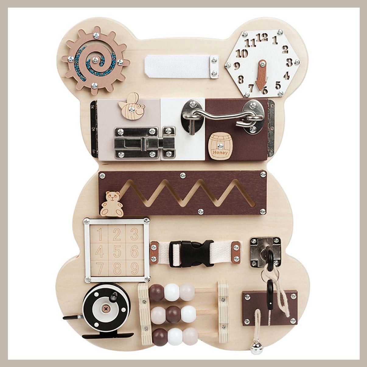Feinmotorik Board "Bär" aus Holz