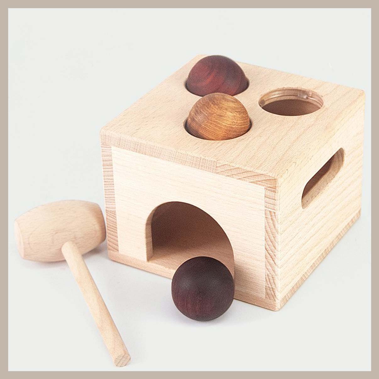 Klopfspiel aus Holz für Kinder – Klassisches Lernspielzeug zur Frühförderung von Motorik & Koordination
