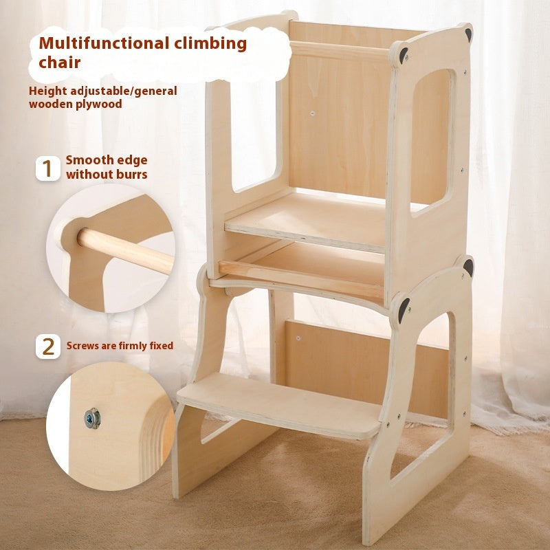 Lernturm aus hochwertigem Holz mit 3-in-1 Funktion