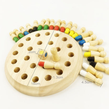 Montessori Farb-Memory Schachspiel aus Holz – Kreatives Lernspielzeug für Kinder