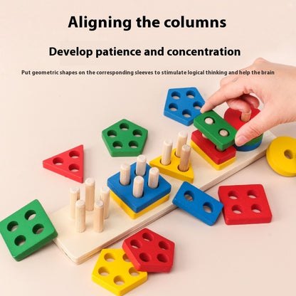 Montessori Steckspiel mit bunten Plättchen