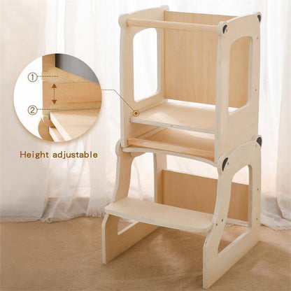 Lernturm aus hochwertigem Holz mit 3-in-1 Funktion