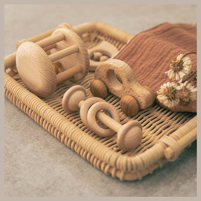 Baby Buggy Handrassel-Spielzeugset – Spielend die Welt entdecken 🍼🚗🎶