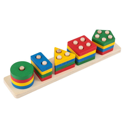 Montessori Steckspiel mit bunten Plättchen